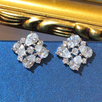 Tiviss Art Deco Tear Snowflake Pierced Stud Earrings