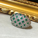 Tiviss The Clematis Crystal Ring - Emerald and Sapphire Colour