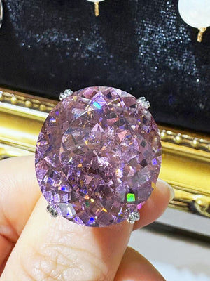 Amaranthus Jumbo Sakura Pink Radiant Cut Ring