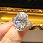 Tiviss Iris Double Hallow Crystal Oval Cut Ring