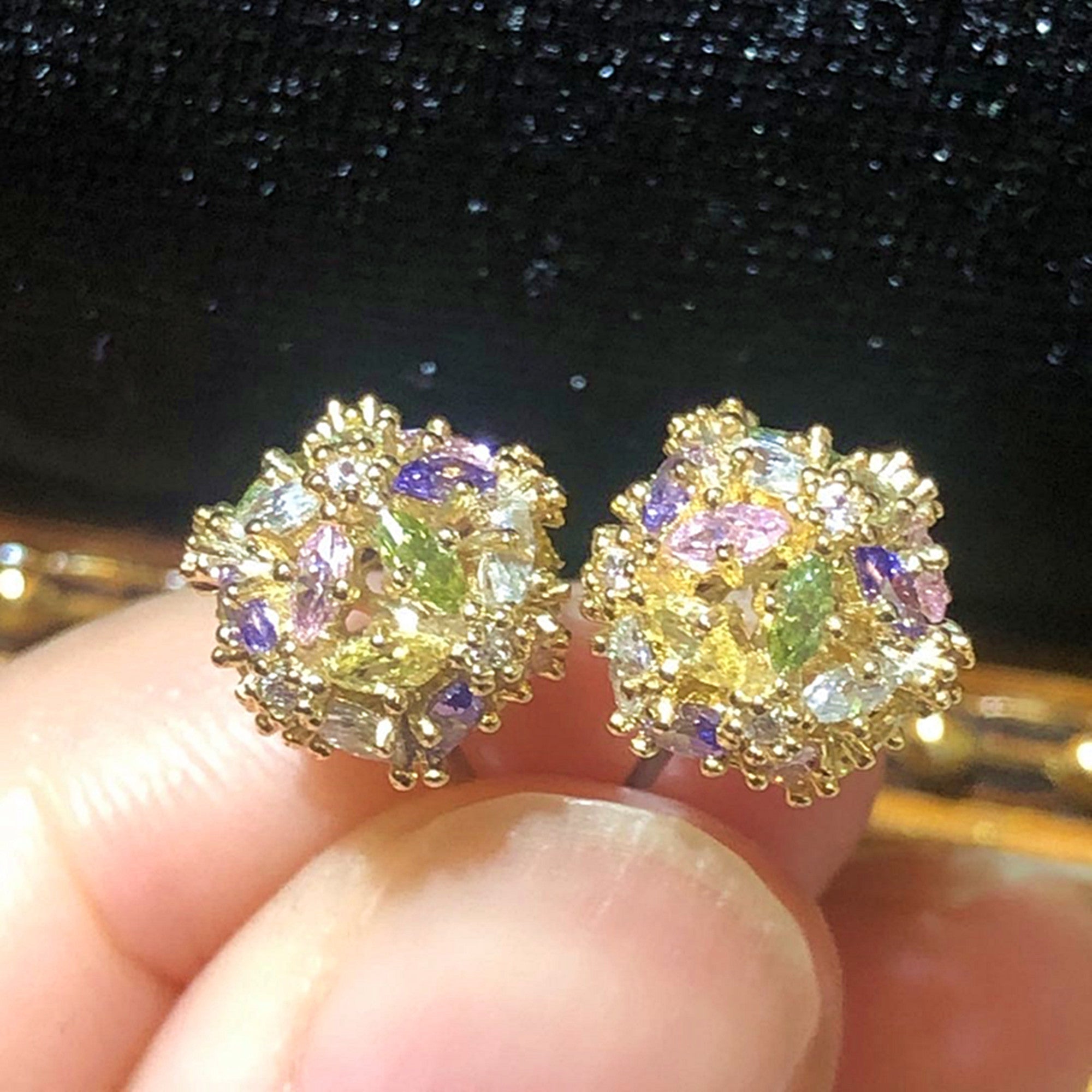 Floral Ball 3D Colorful Stud Earrings