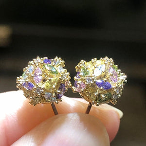 Floral Ball 3D Colorful Stud Earrings