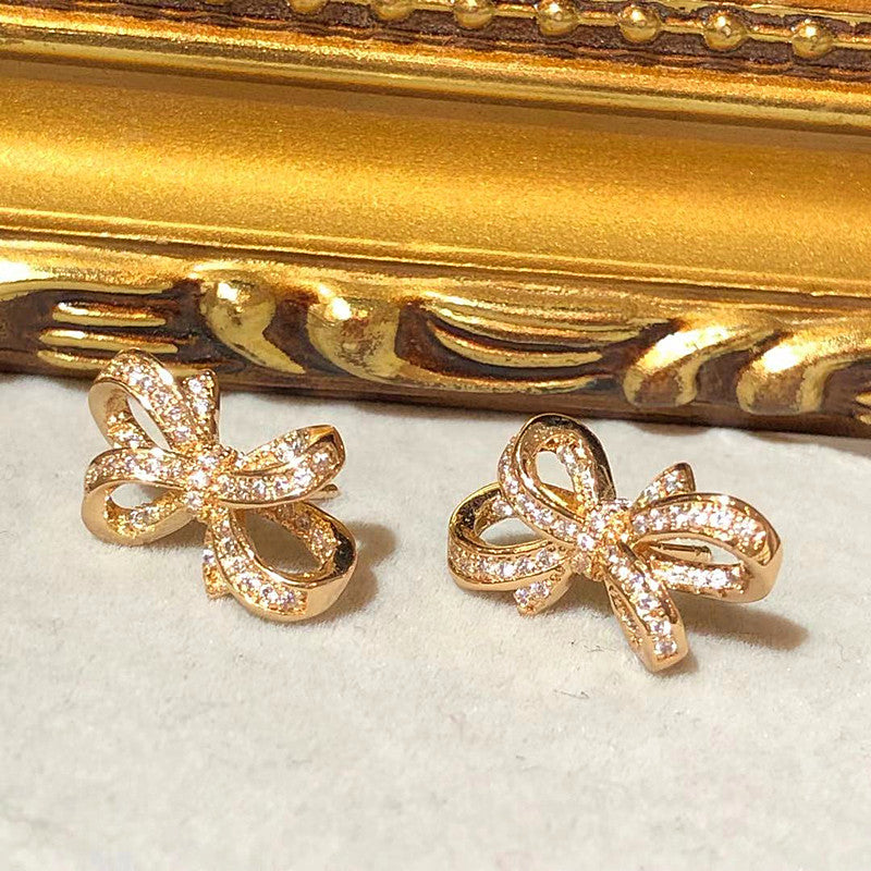 Tiara 3D Bow Stud Earrings