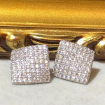 Tiviss Sparkling 3D Cube Pierced Stud Earrings