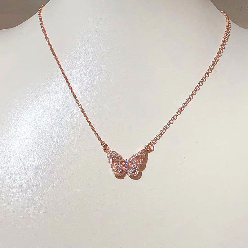 The Small Butterfly Rose Gold Necklace
