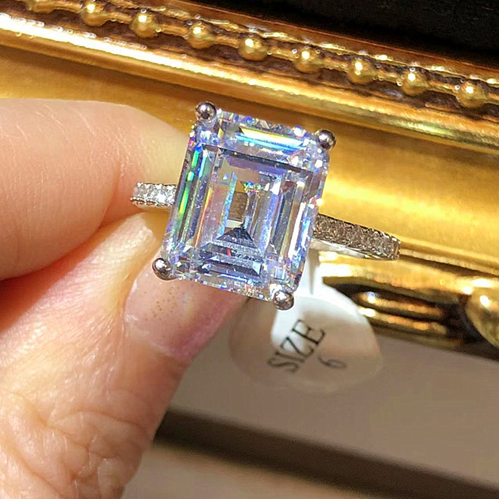 Brilliant Emerald Cut 6ct Ring