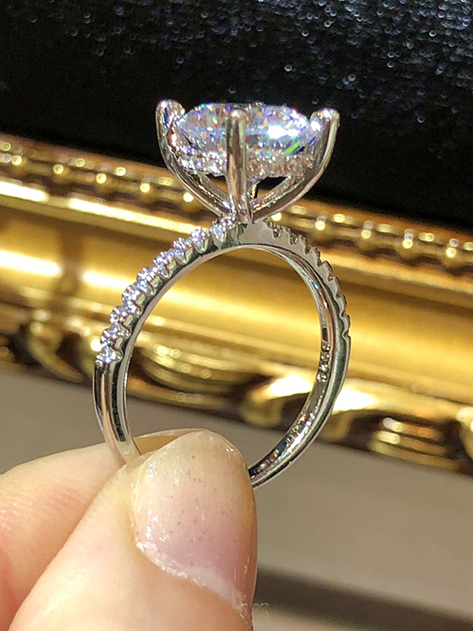 Stunning Round Brilliant Cut Crystal 5ct Ring