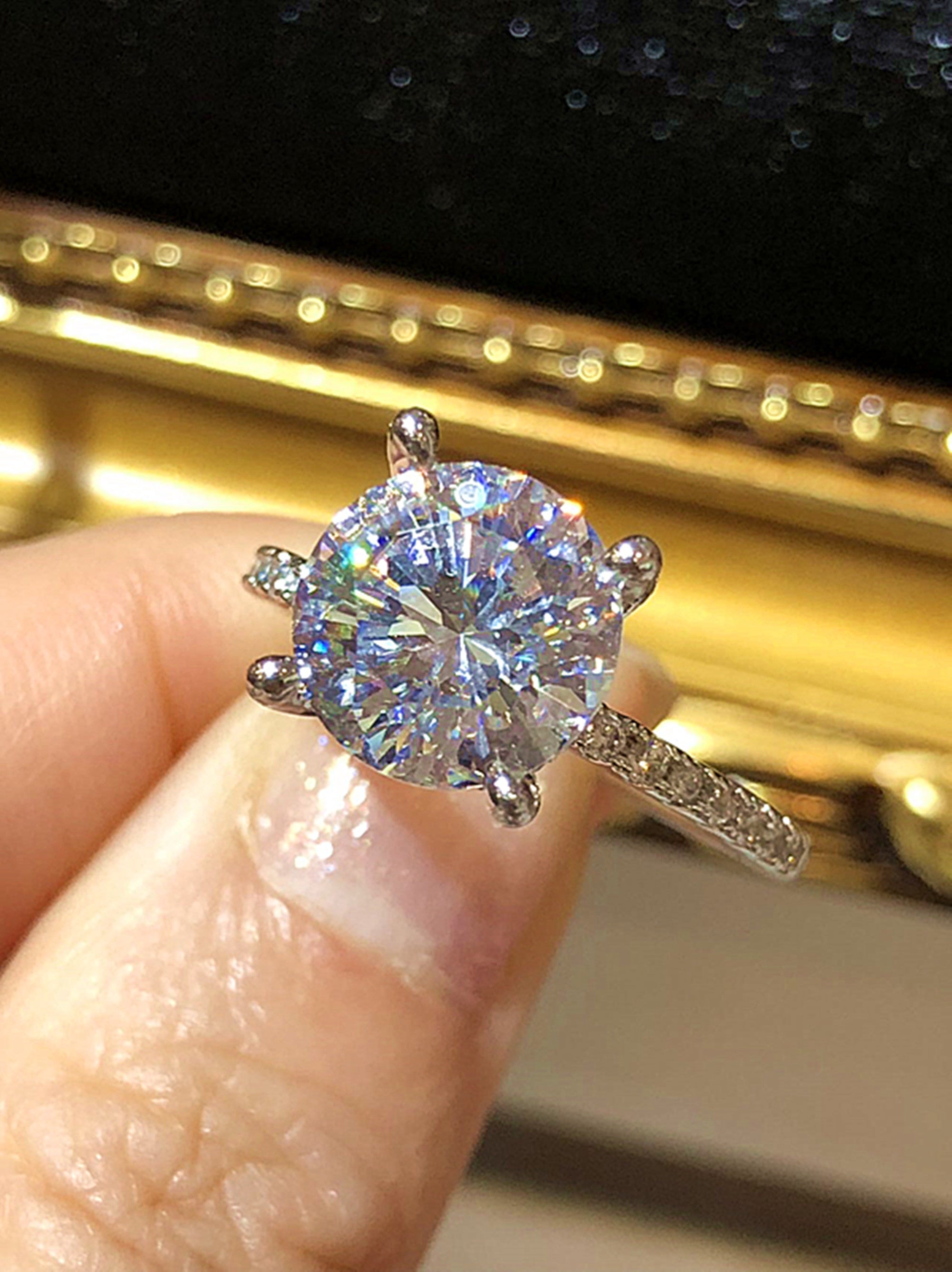 Stunning Round Brilliant Cut Crystal 5ct Ring