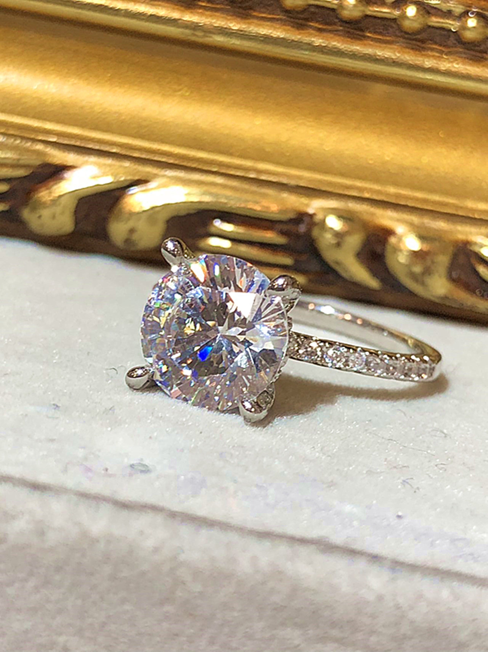 Stunning Round Brilliant Cut Crystal 5ct Ring