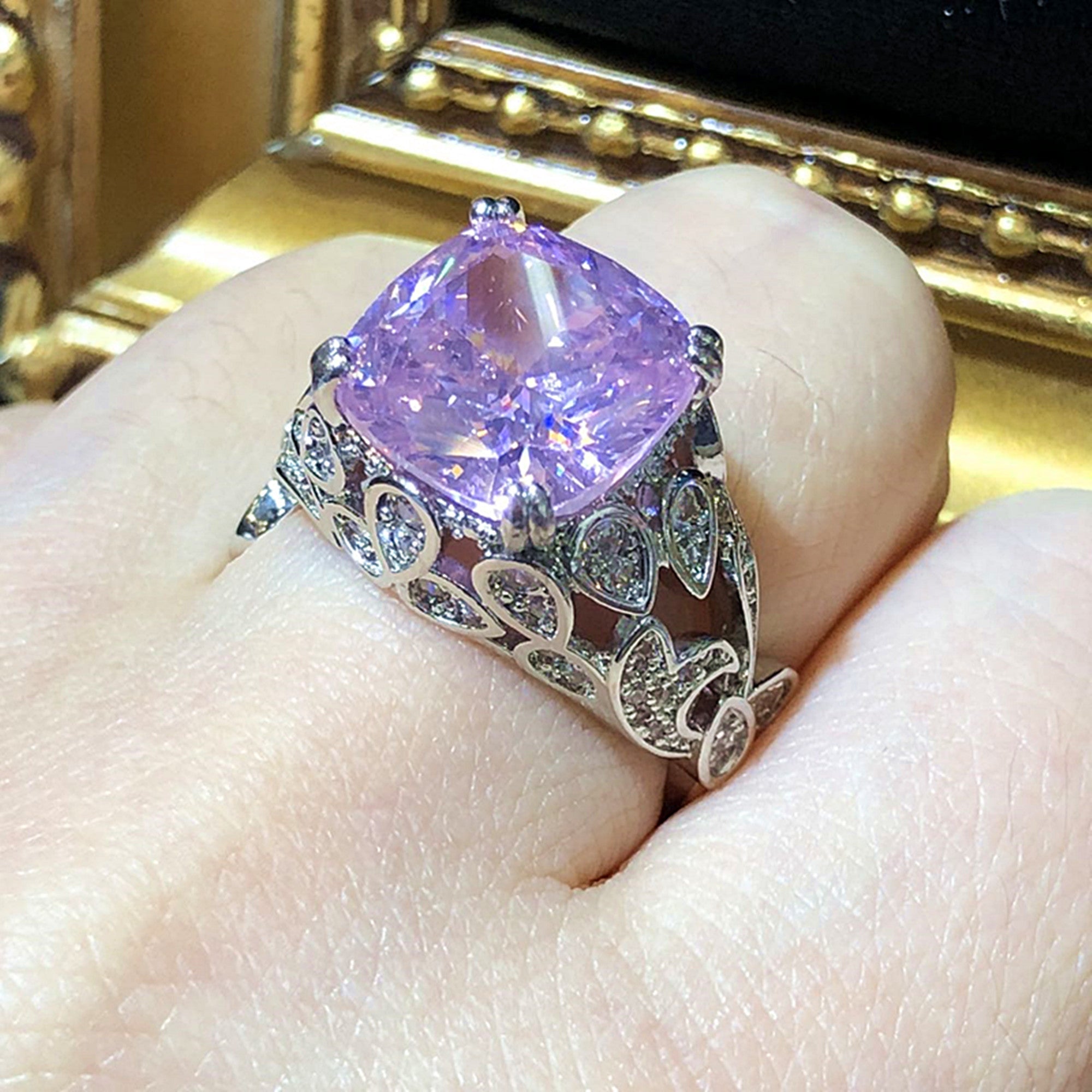 The Pave Pink Diamond Ring