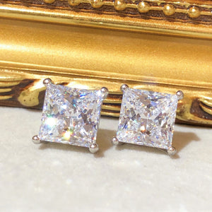Tiviss Signature Square Princess Cut Stud Earrings