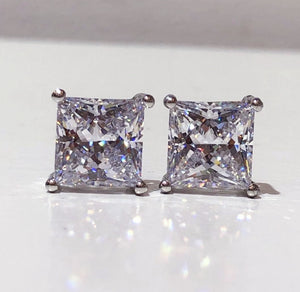 Tiviss Signature Square Princess Cut Stud Earrings