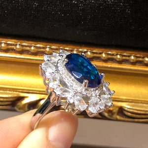 Victoria Amaryllis Blue Sapphire Ring