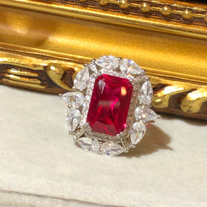 Tiviss Art Deco Roma Ring - Ruby Colour