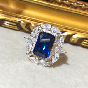Tiviss Art Deco Roma Ring - Sapphire Blue Colour