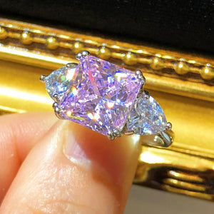 Tiviss Pink Lilac Princess Cut Ring