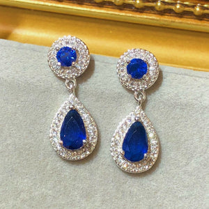 Tiviss Tear Drop Blue Earrings