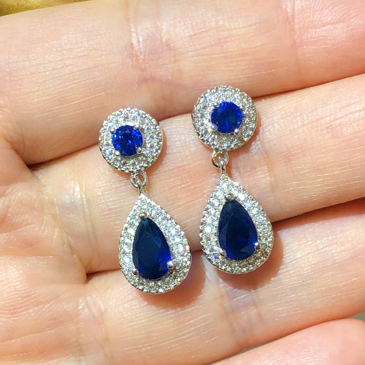 Tiviss Tear Drop Blue Earrings