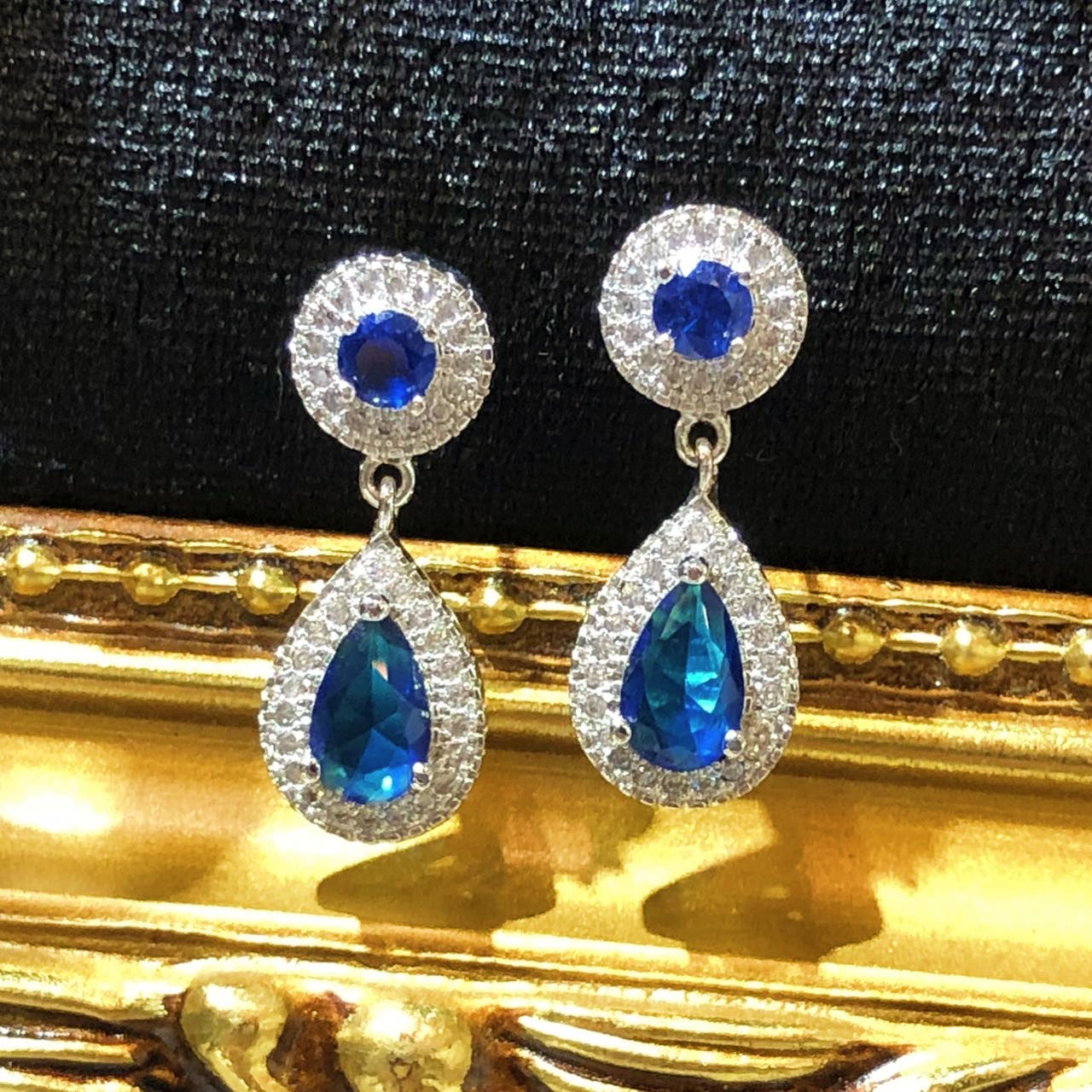 Tiviss Tear Drop Blue Earrings